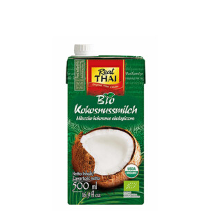 Real Thai Bio Kokosnussmilch Karton mit Deckel 500 ml