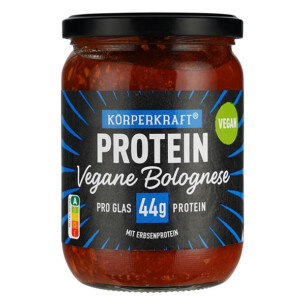 Körperkraft Protein Vegane Bolognese mit Erbsenprotein pro Glas 44 g Protein im Glas 530 g