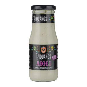 Piquanos Aioli Sauce cremige Knoblauchsauce Mexican Style in Glasflasche 250 ml
