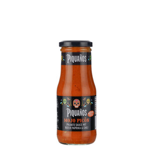 Piquanos Mojo Picon Sauce Pikante Sauce mit Roter Paprika und Chili Mexican Style in Glasflasche 250 ml