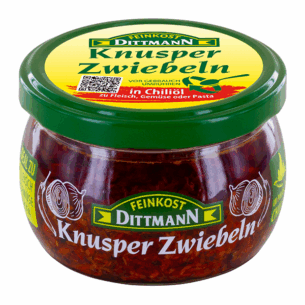 Knusper Zwiebeln in Chiliöl im Glas 185 g