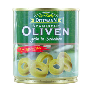 Spanische Grüne Oliven in Scheiben in Dose 200 g