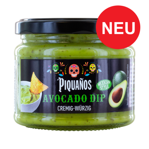 Piquanos Avocado Dip Neu cremig würzig Mexican Style im Glas 280 ml