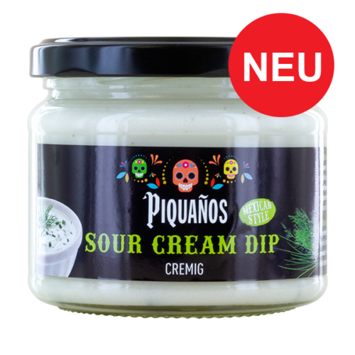 Piquanos Sour Cream Dip Neu Cremig Mexican Style im Glas 280 ml